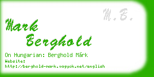 mark berghold business card